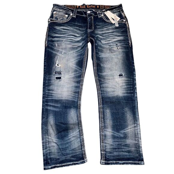 Rock Revival Blue Slim Straight Jeans this a brand new jeans never wear it - Picture 7 of 17
